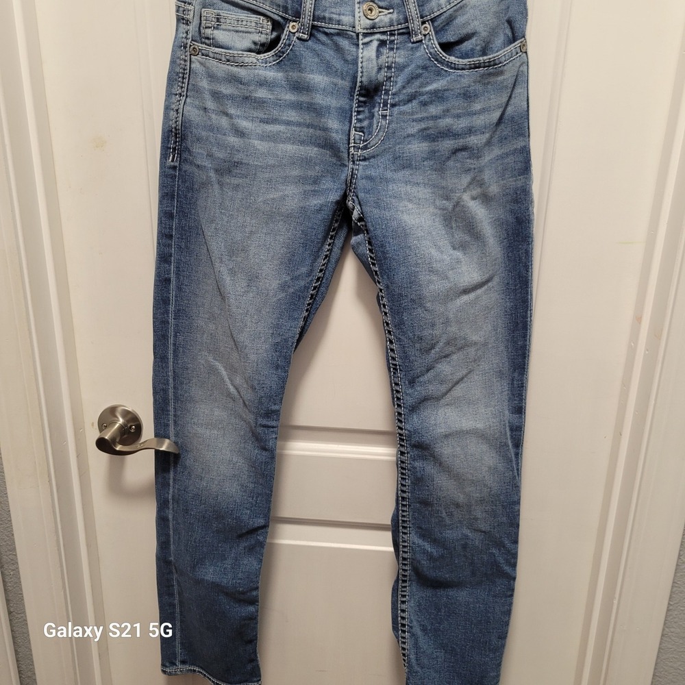 BKE Alec Slim Fit Medium Wash Jeans Mens 30x32 Contrast Stitch Denim